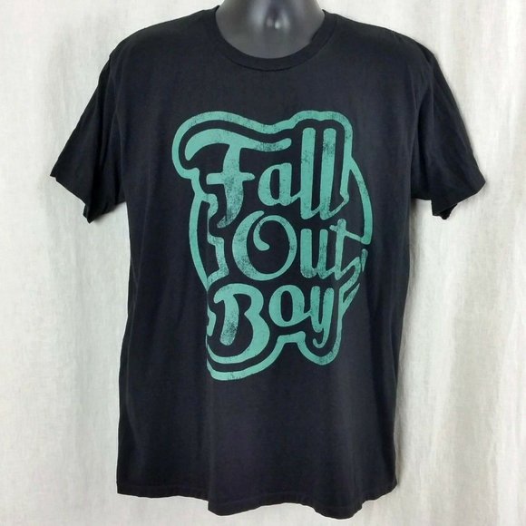 Fall Out Boy Save Rock and Roll Tour 2013 Mens Large Black Tee Shirt Short Sleev - Picture 2 of 8